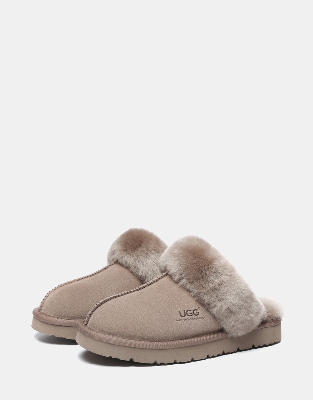 EVERAU - Australian Shepherd Ugg Muffin Slipper Special Cow Suede Upper House Shoes