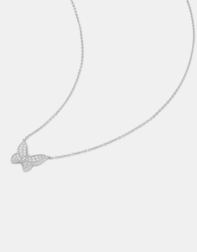 Ania Haie - Silver Butterfly Pave Necklace