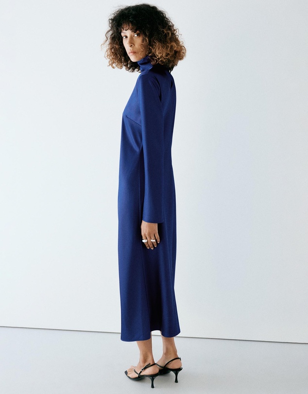 M.N.G - Satin High-Neck Dress