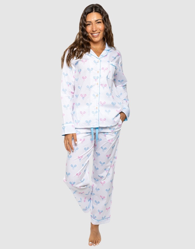 Sant And Abel - Women's Tennis Bows Long PJ Set