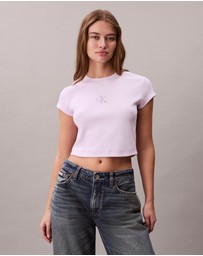 Calvin Klein Jeans - Monogram Logo Ribbed Baby Tee