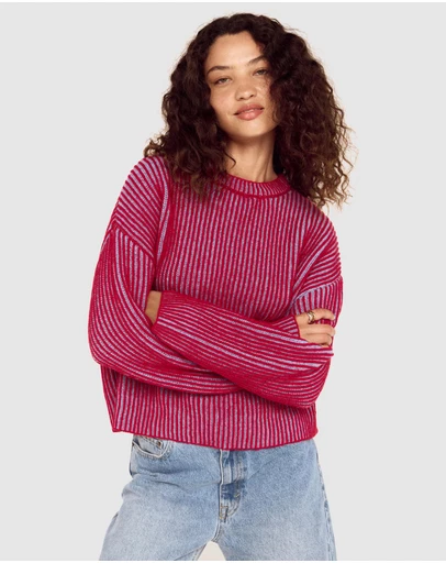 MINKPINK - Cleo Contrast Rib Knit Jumper