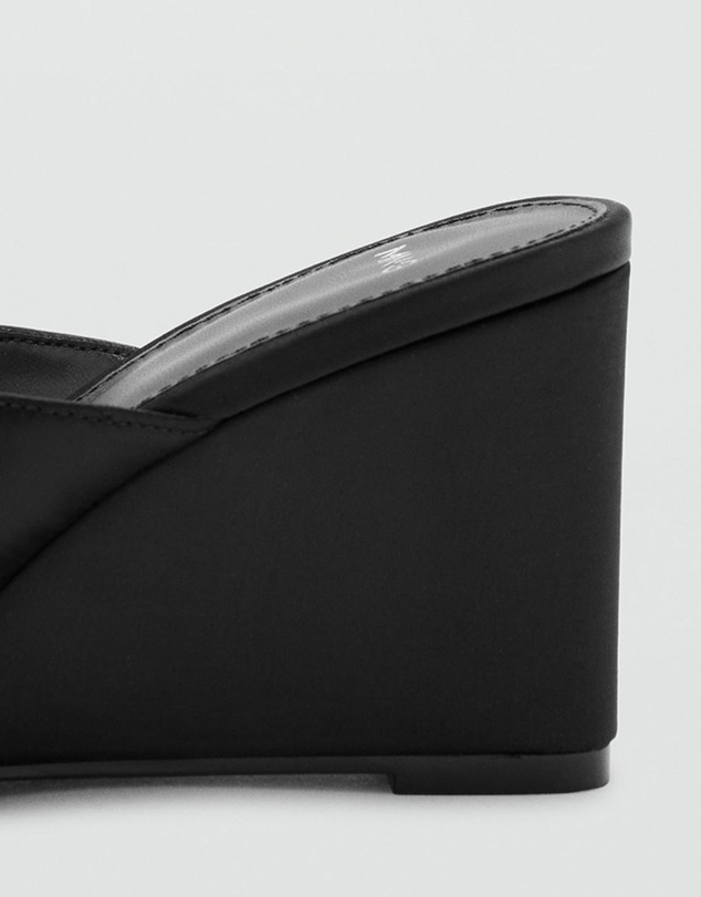 M.N.G - Satin Strap Wedge Sandals