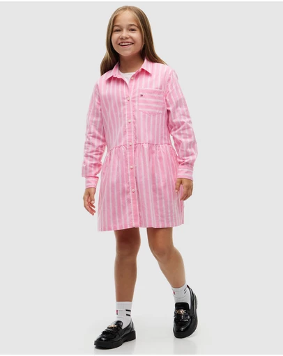 Tommy Hilfiger - Essential Patch Pocket Oxford Shirt Dress - Kids