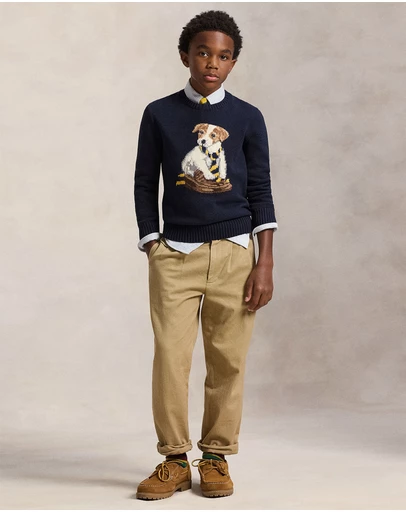 Polo Ralph Lauren - Dog-Intarsia Cotton Sweater - ICONIC EXCLUSIVE - Teens