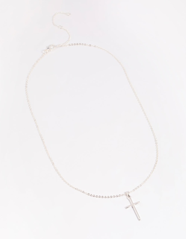 Lovisa - Silver Plated 45cm Cross Necklace