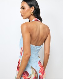 AERE - Liore Linen Halter Midi Dress