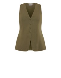 City Chic - Plus Size Tori Vest - khaki