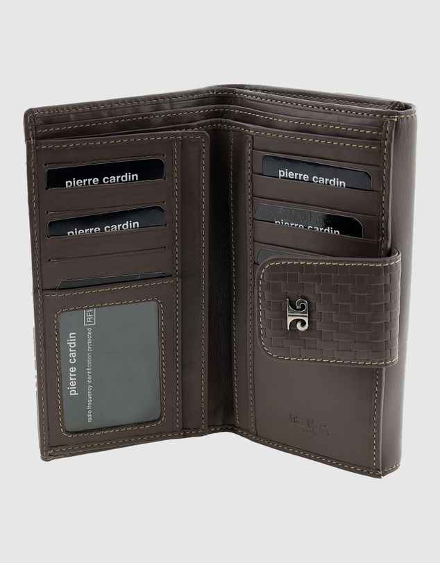 Pierre Cardin - Woven Leather Long Wallet with RFID