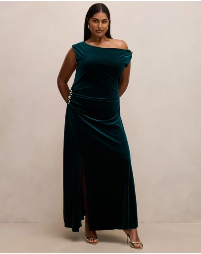 Forever New Curve - Winslet Curve Off Shoulder Velvet Gown