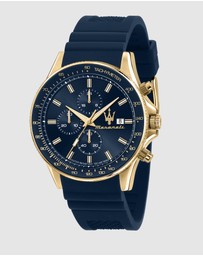 Maserati - Maserati Sfida Blue Gold Watch
