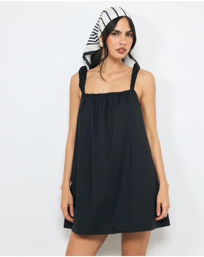 AERE - Maris Shirred Cotton Mini Dress