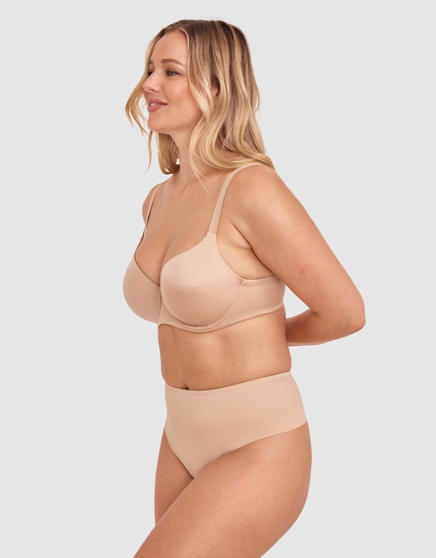 Bras N Things - Microfibre High Waist V String Knicker - Nude
