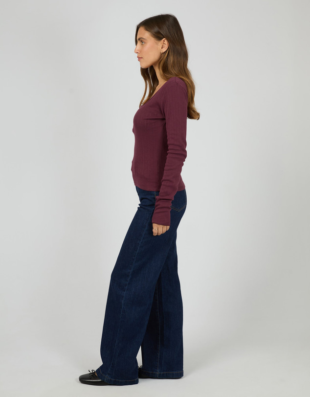 All About Eve - Tia Long Sleeve Top Wine