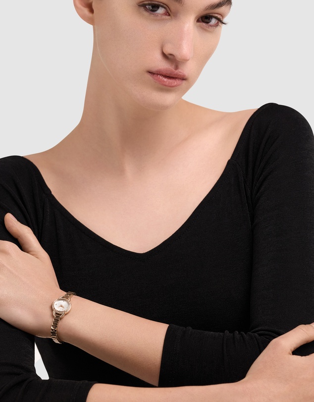 Furla - Furla Mini Shape 20mm Rose Gold-Tone Stainless Steel Bracelet Watch