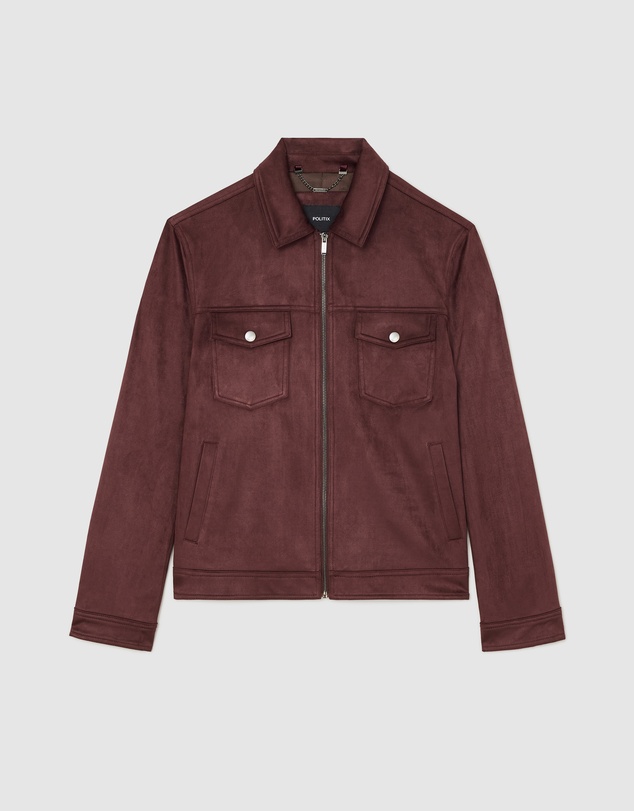 Politix - Reece Faux Suede Trucker Jacket