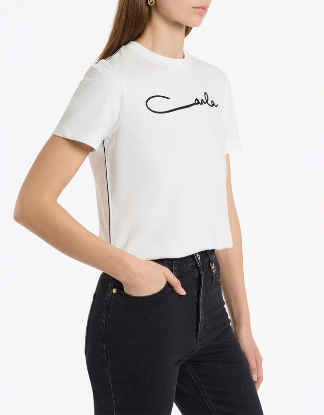 Carla Zampatti - White Organic Cotton Classic T-Shirt