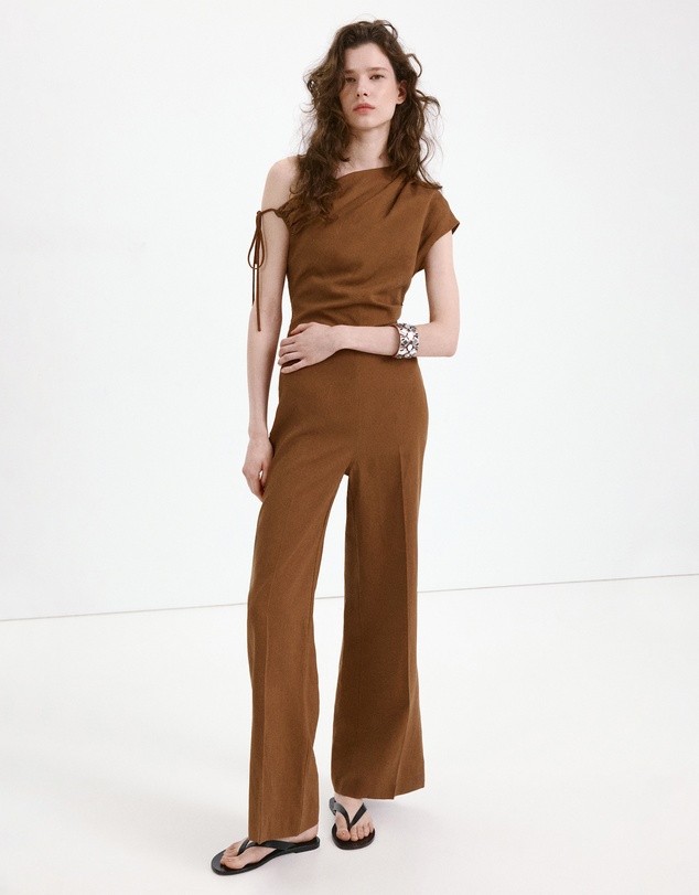 M.N.G - Asymmetric Linen Lyocell Jumpsuit