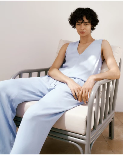 Trenery - Soft Sleeveless Top in Soft Blue