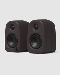 iWorld - Kanto UKI 100W Desktop Speakers with Bluetooth, USB-C, Headphone out, Pumice (Speckled Brown), Pair