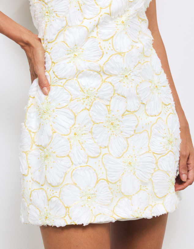 AERE - Loe Sequin Flower Mini Dress