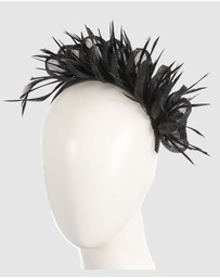 Max Alexander - Black Sinamay Fascinator Headband