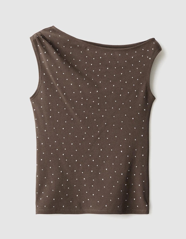 M.N.G - Asymmetrical Top With Rhinestones