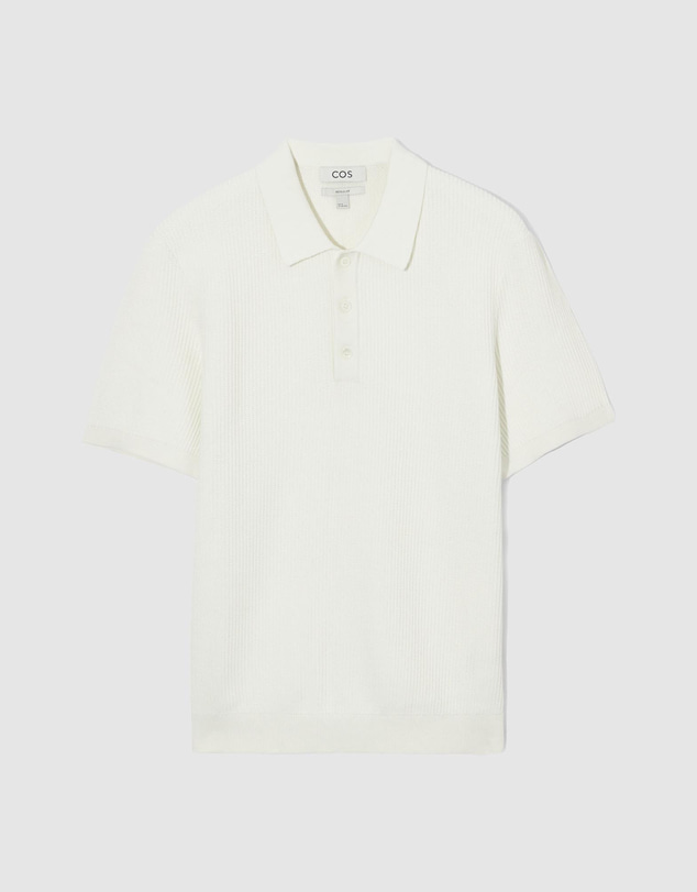 COS - TEXTURED KNITTED POLO SHIRT