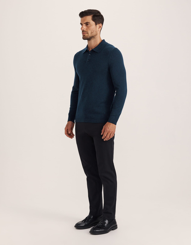 SABA - Franklin Merino Wool Long Sleeve Polo