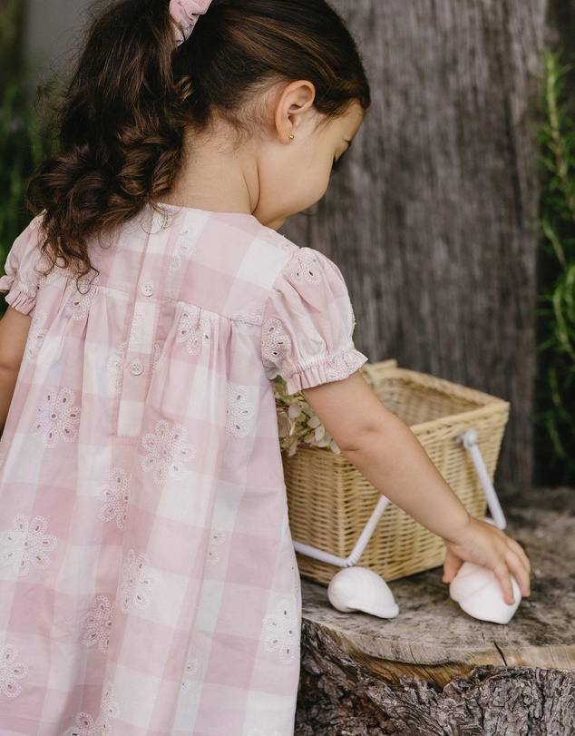 Bebe by Minihaha - Lara Cutwork Check Dress - Kids