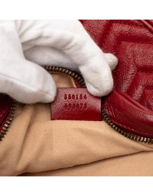 Pre-Loved by Azura Reborn - Pre-Loved Mini GG Marmont Matelasse Leather Round Crossbody