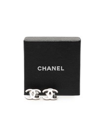 Pre-Loved by Azura Reborn - Pre-Loved Silver Plated CC Rhinestone Push Back Earrings