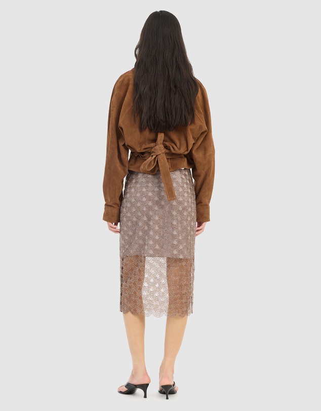 ROTATE - Suede Bomber Jacket