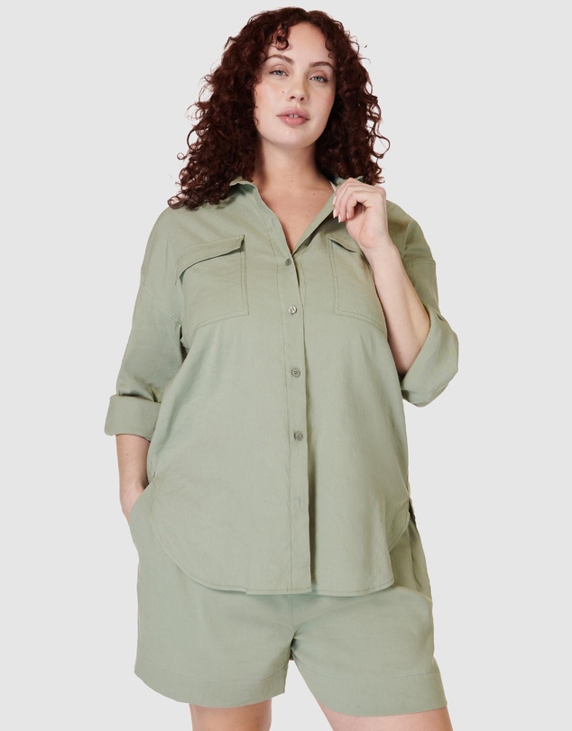 Sweaty Betty - Summer Stretch Linen Utility Shirt