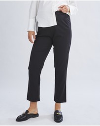 Angel Maternity - Donna High Waist Maternity Work Pants in Black