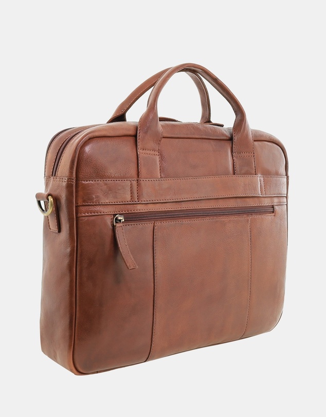 Pierre Cardin - Pierre Cardin Rustic Leather Computer Bag