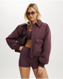 Cotton On Body Active - Collared Soft Touch Bomber Jacket