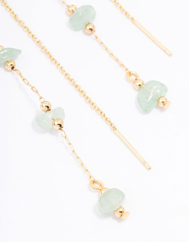 Lovisa - Gold Plated Semi-Precious Trio Stone Drop Earrings
