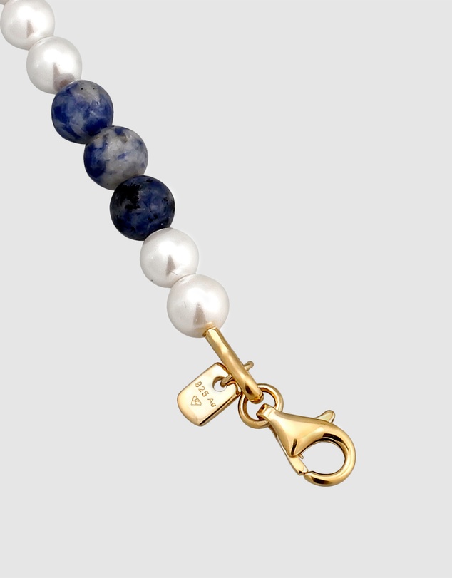 Kuzzoi - ICONIC EXCLUSIVE - Agate and Shell Pearl Bead Bracelet in Gold-Plated 925 Sterling Silver