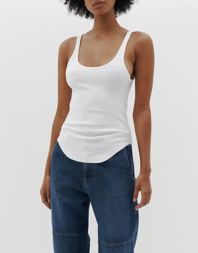 Bassike - slim scoop rib tank