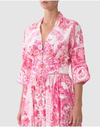 Camilla - Shaped Waistband Midi Dress