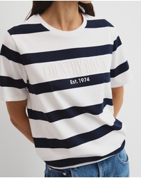 Country Road - Australian Cotton Stripe Heritage Embroidered T-shirt