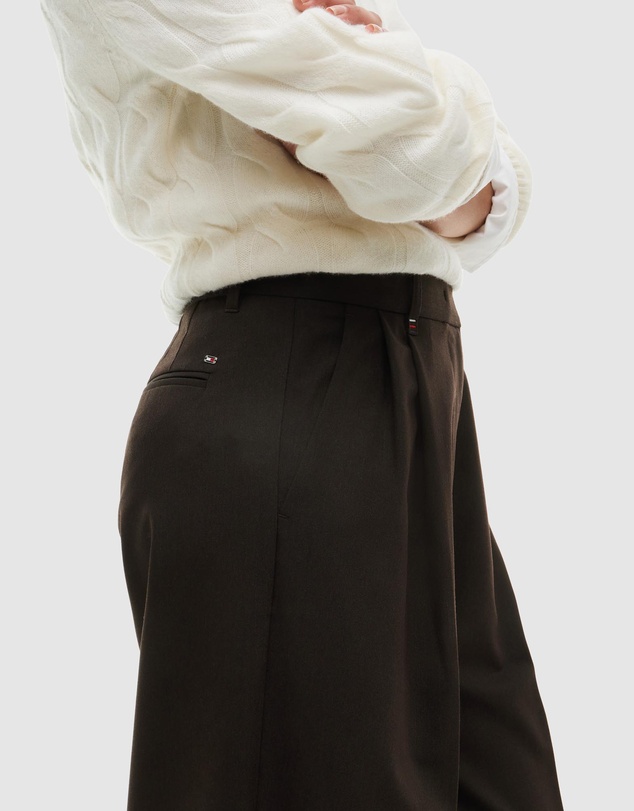 Tommy Hilfiger - Pleated Twill Wide Leg Trousers