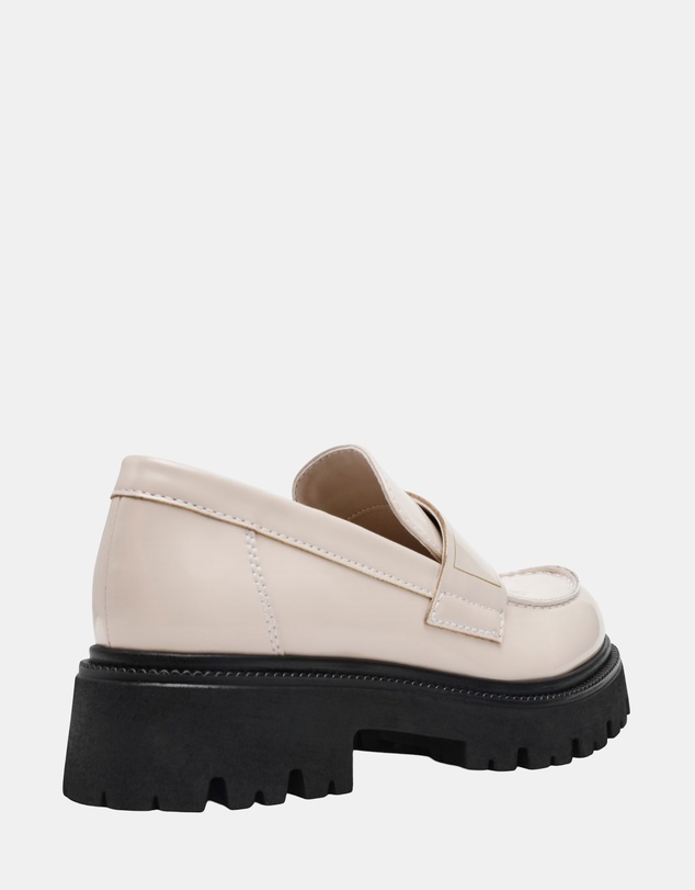 Steve Madden - File-Away Bone Box Leather Loafers