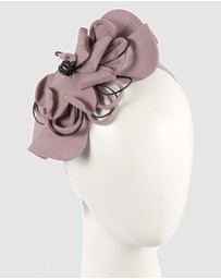 Max Alexander - Felt Dusty Pink Flower Winter Racing Fascinator