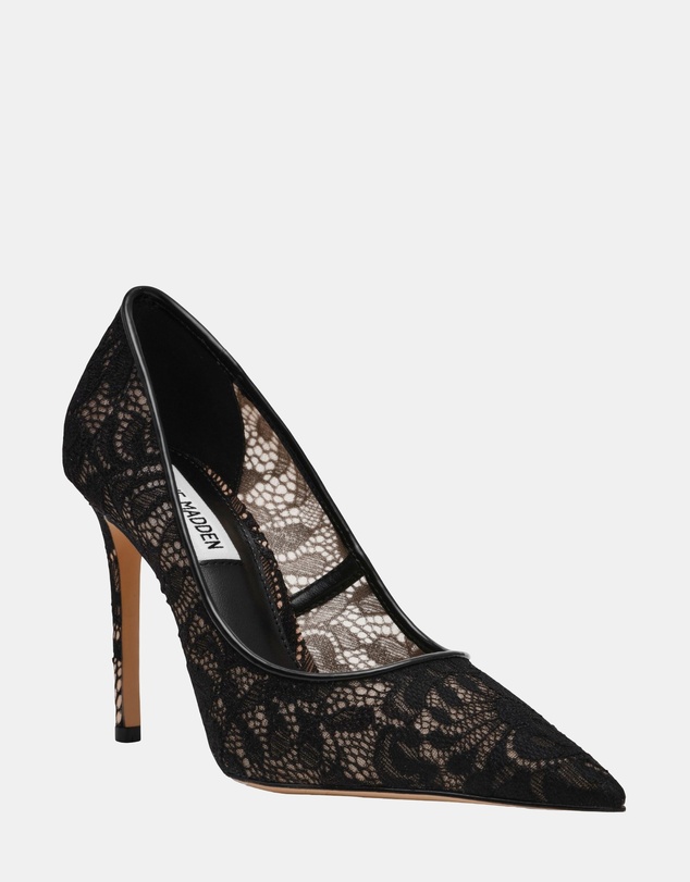 Steve Madden - Thrive-LM Black Lace Heels