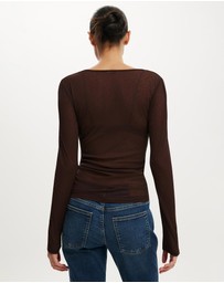 Cotton On - Soul Faux Wrap Long Sleeve Top