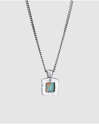 Haze & Glory - ICONIC EXCLUSIVE - Necklace Men Turquoise Square 925 Sterling Silver