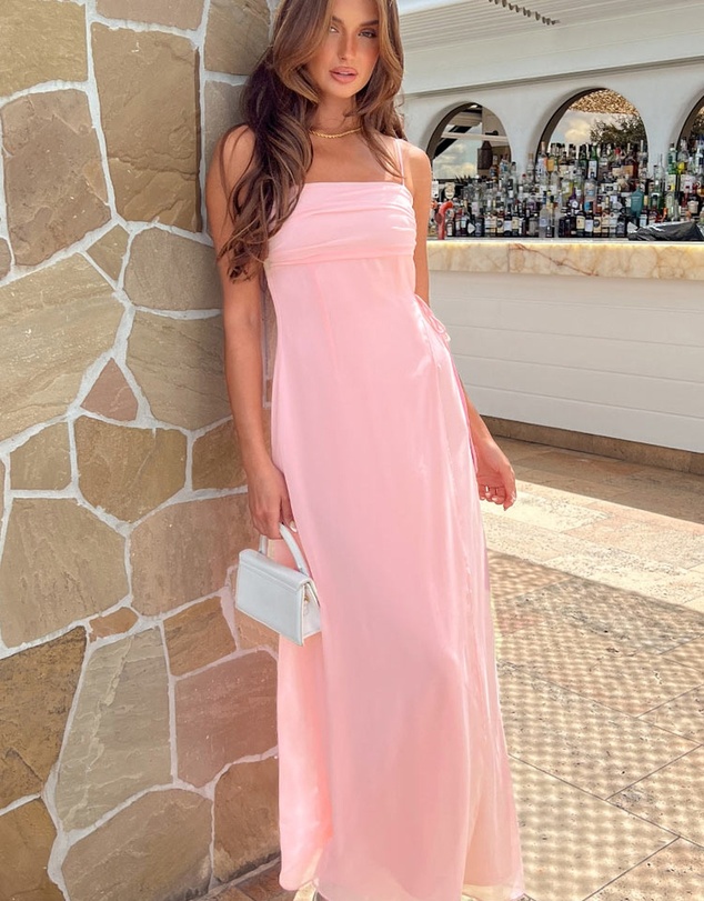 Beginning Boutique - Flossie Pink Maxi Sleeveless Dress