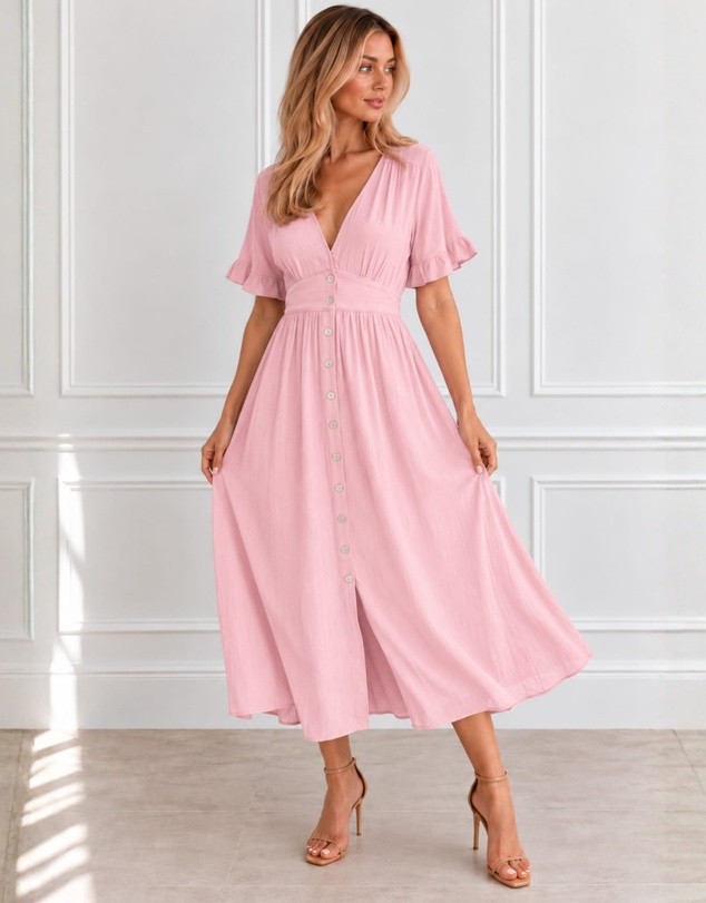 Esther & Co - Korbela Dress - Powder Pink
